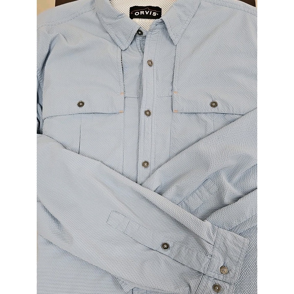 Orvis Shirt Men Large Hiking Landscaper Fishing Active Fit Long Sleeve Outdoor